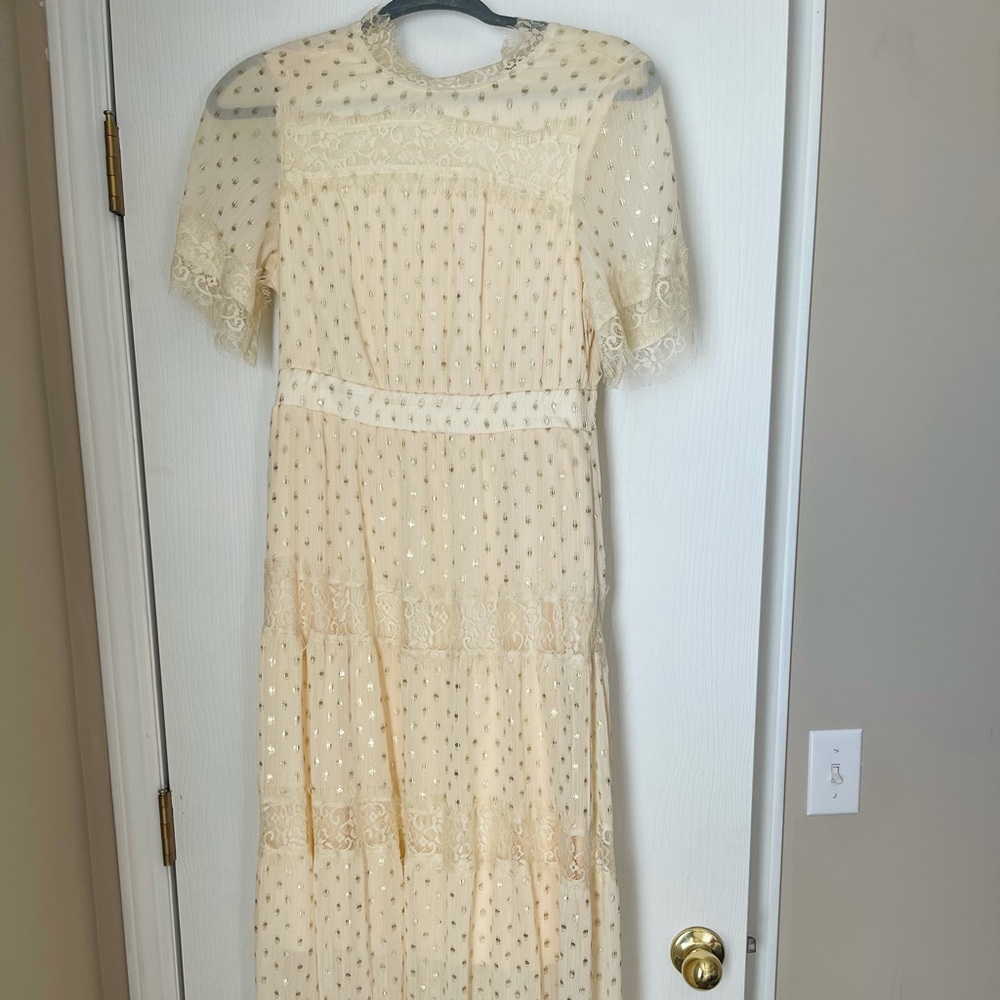 Modest ivory maxi dress
